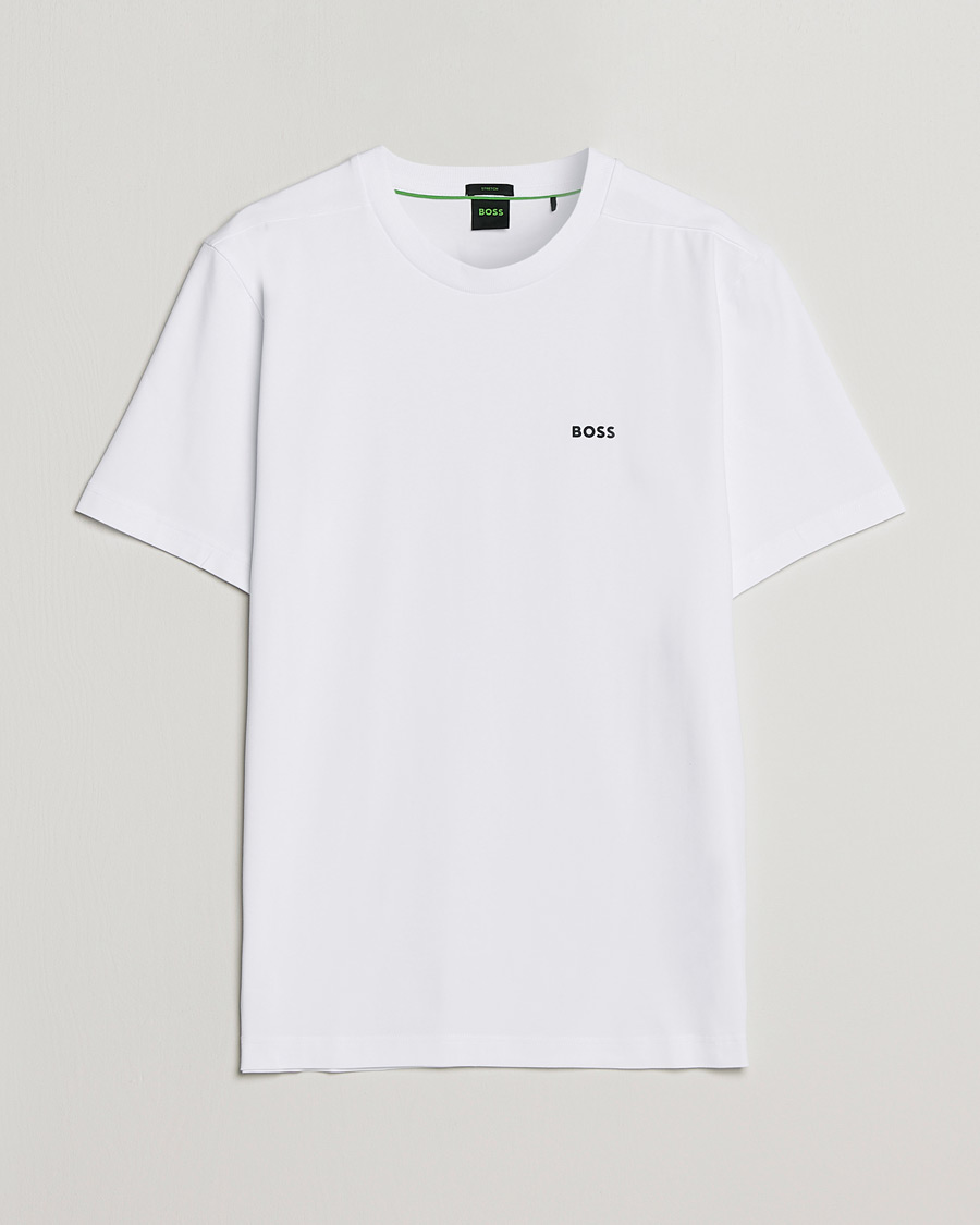 Herre | T-Shirts | BOSS GREEN | Logo Crew Neck T-Shirt White