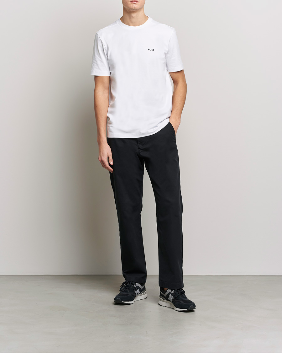 Herre | T-Shirts | BOSS GREEN | Logo Crew Neck T-Shirt White