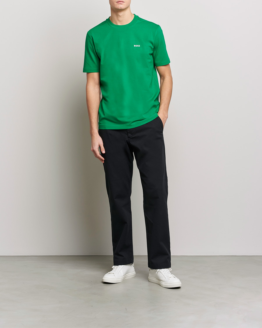 Herre | T-Shirts | BOSS GREEN | Logo Crew Neck T-Shirt Open Green