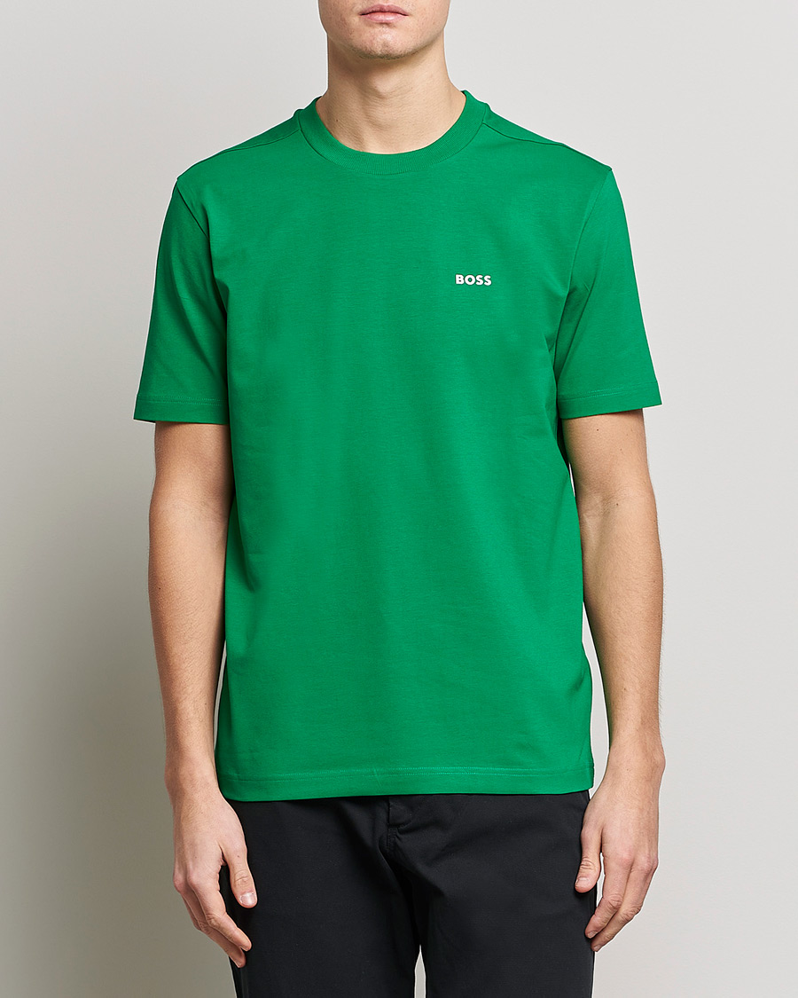 Herre | Active | BOSS Athleisure | Logo Crew Neck T-Shirt Open Green