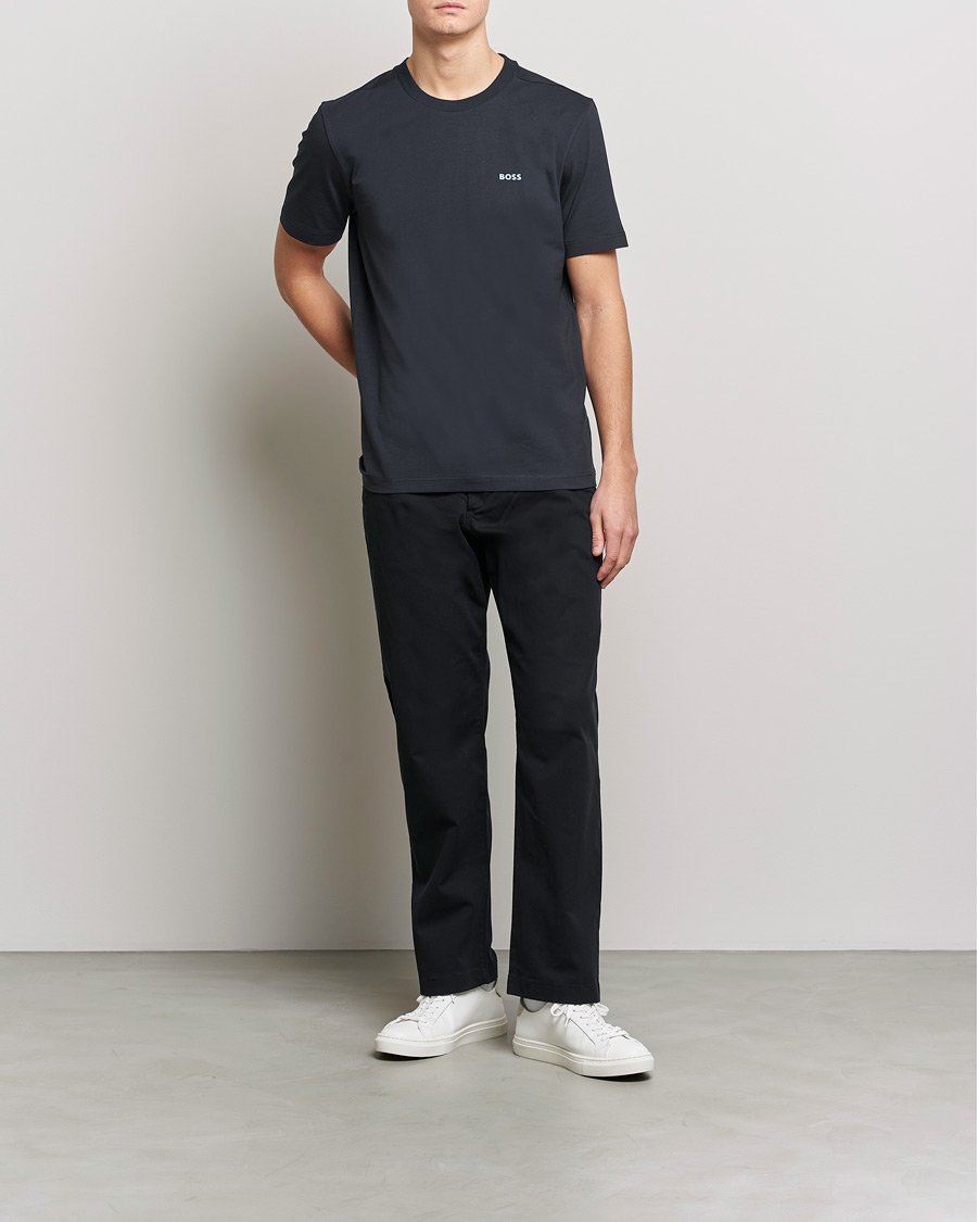 Herre | T-Shirts | BOSS GREEN | Logo Crew Neck T-Shirt Dark Blue