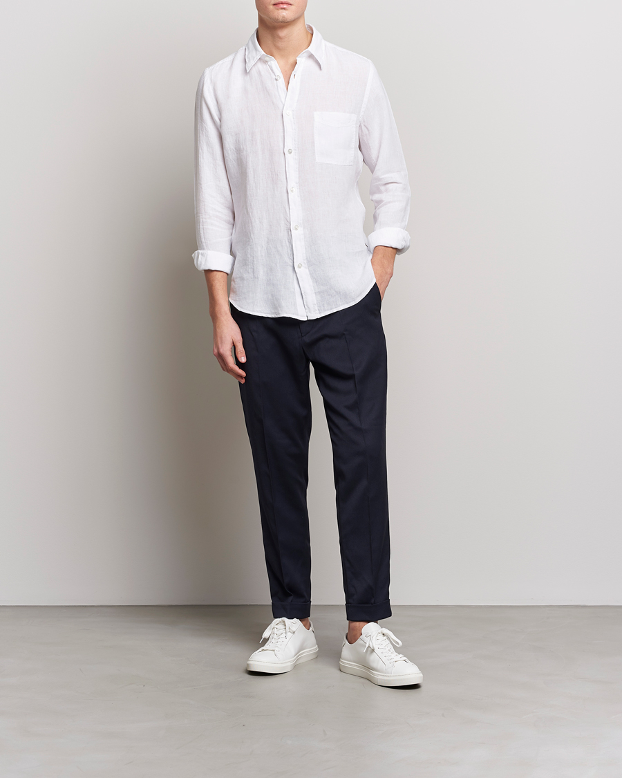 Herre | Skjorter | BOSS ORANGE | Relegant Linen Shirt White