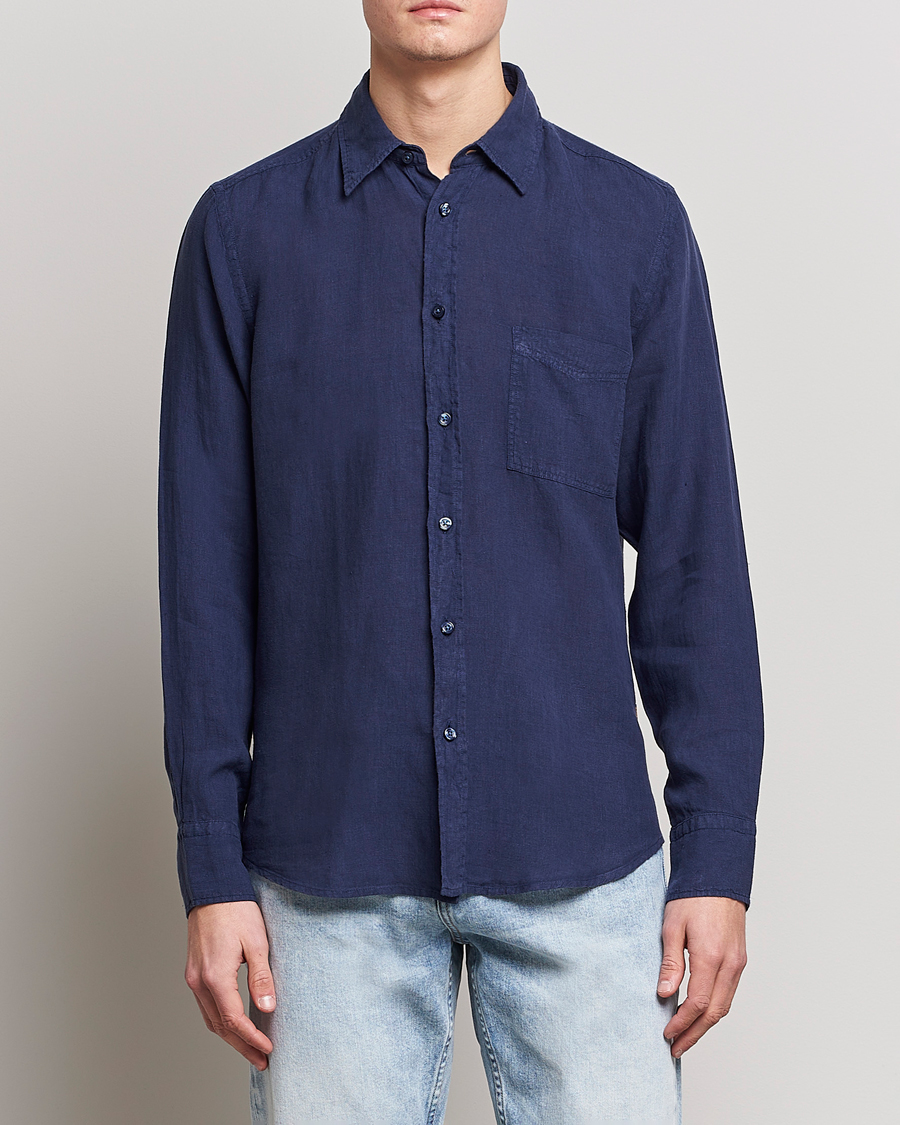 Herre | The linen lifestyle | BOSS Casual | Relegant Linen Shirt Navy
