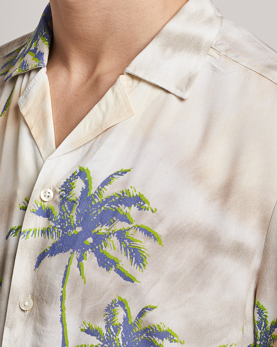 Herre | Skjorter | BOSS ORANGE | Rayer Resort Collar Printed Short Sleeve Shirt Bei