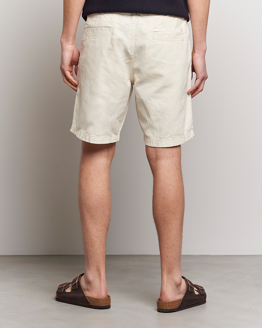 Herre | Shorts | BOSS ORANGE | Sisla Cotton/Linen Drawstring Shorts Light Beige