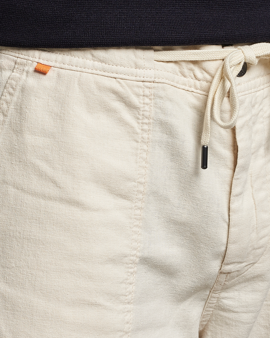 Herre | Shorts | BOSS ORANGE | Sisla Cotton/Linen Drawstring Shorts Light Beige