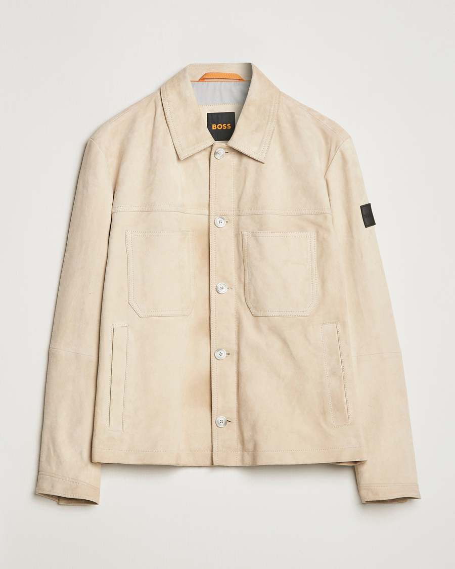 Herre | Jakker | BOSS ORANGE | Jaked Suede Jacket Light Beige