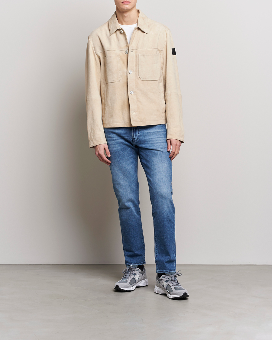 Herre | Jakker | BOSS ORANGE | Jaked Suede Jacket Light Beige