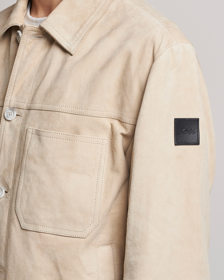 Herre | Jakker | BOSS ORANGE | Jaked Suede Jacket Light Beige