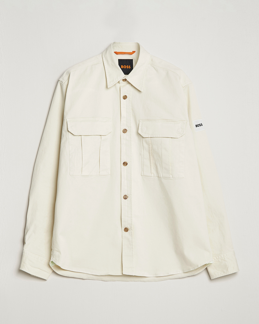 Herre | Skjorter | BOSS ORANGE | Lisel Pocket Overshirt Light Beige
