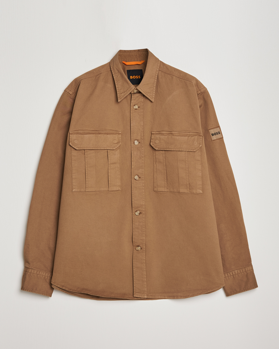 Herre | Skjorter | BOSS ORANGE | Lisel Pocket Overshirt Open Beige