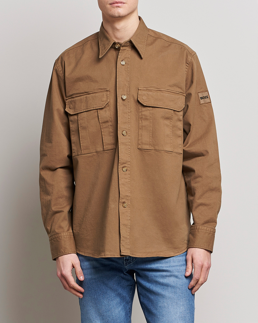 Herre | Skjorter | BOSS ORANGE | Lisel Pocket Overshirt Open Beige