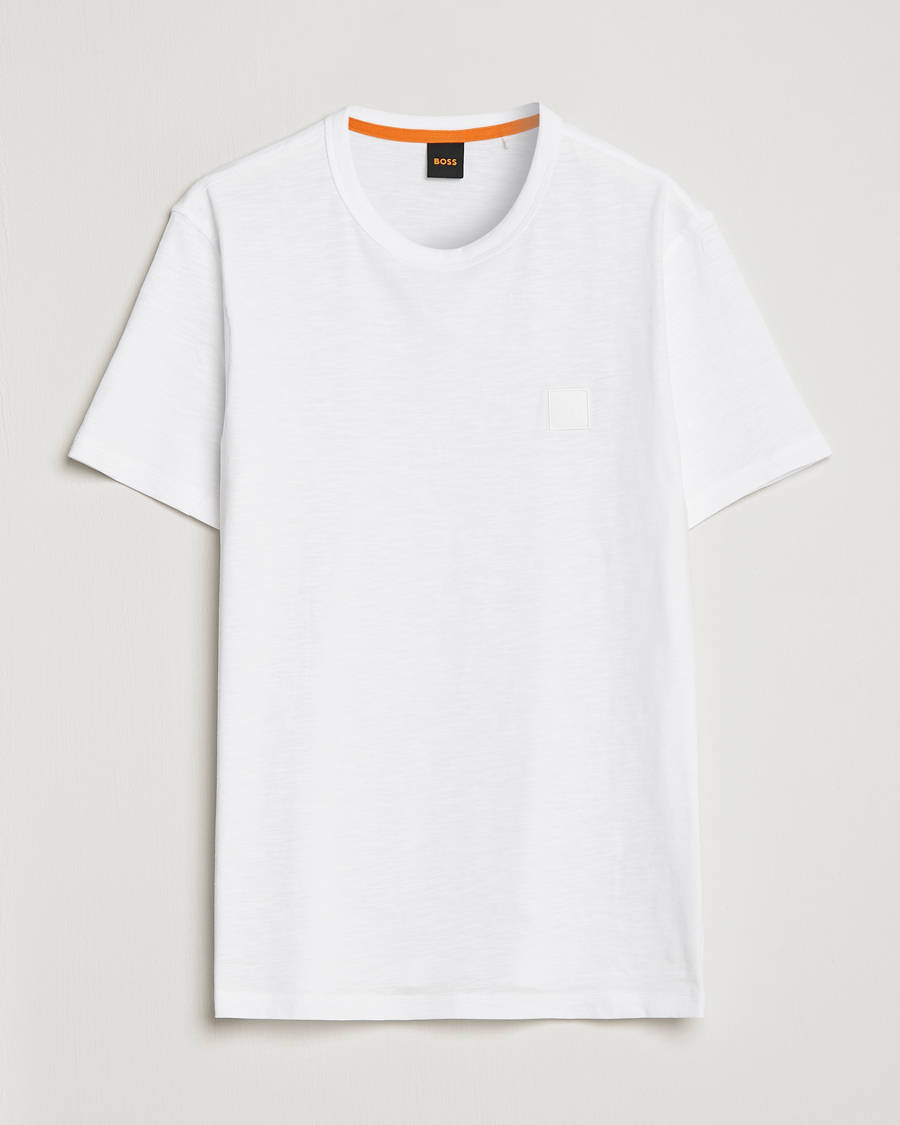 Herre | T-Shirts | BOSS ORANGE | Tegood Slub Crew Neck T-Shirt White