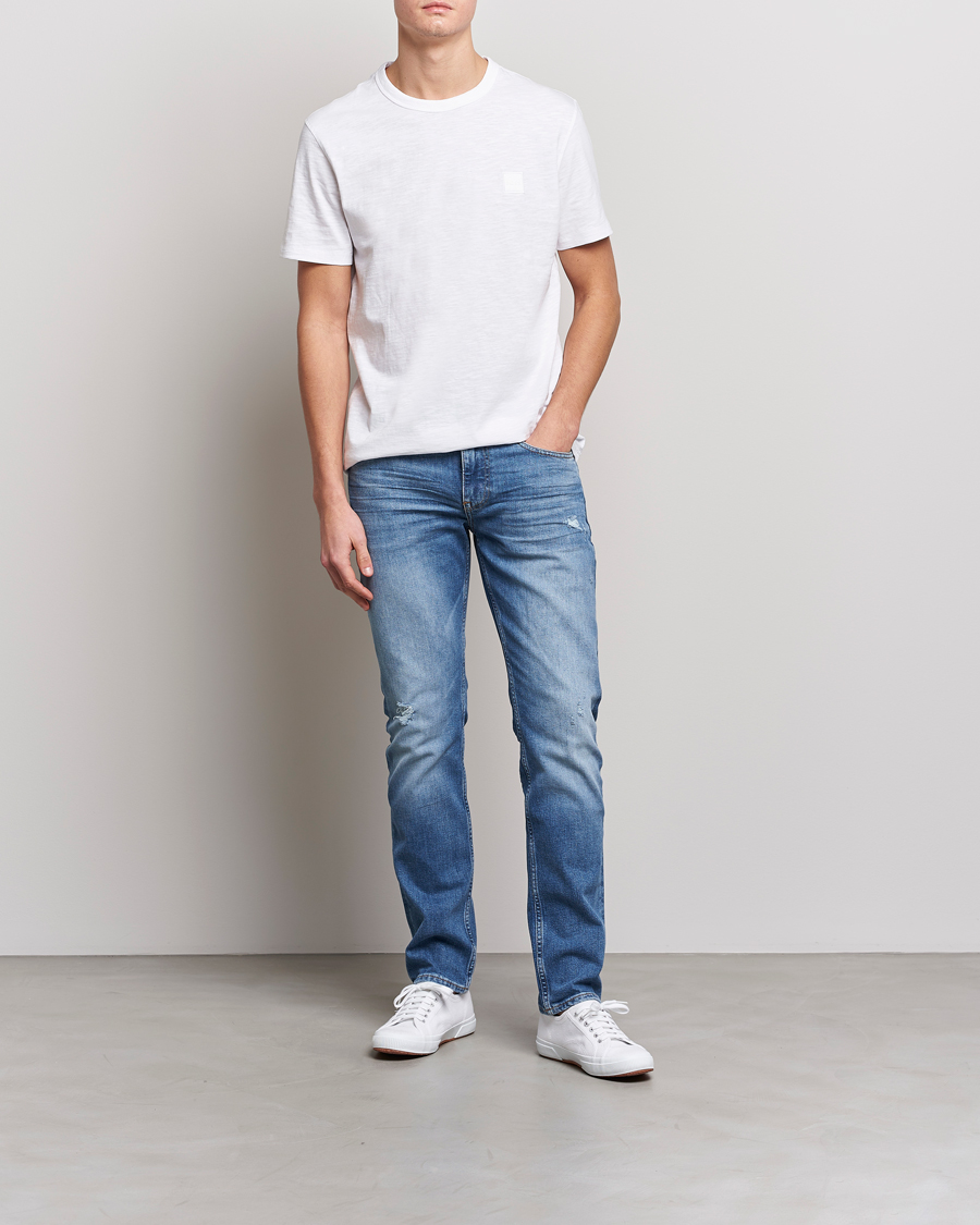 Herre | T-Shirts | BOSS ORANGE | Tegood Slub Crew Neck T-Shirt White