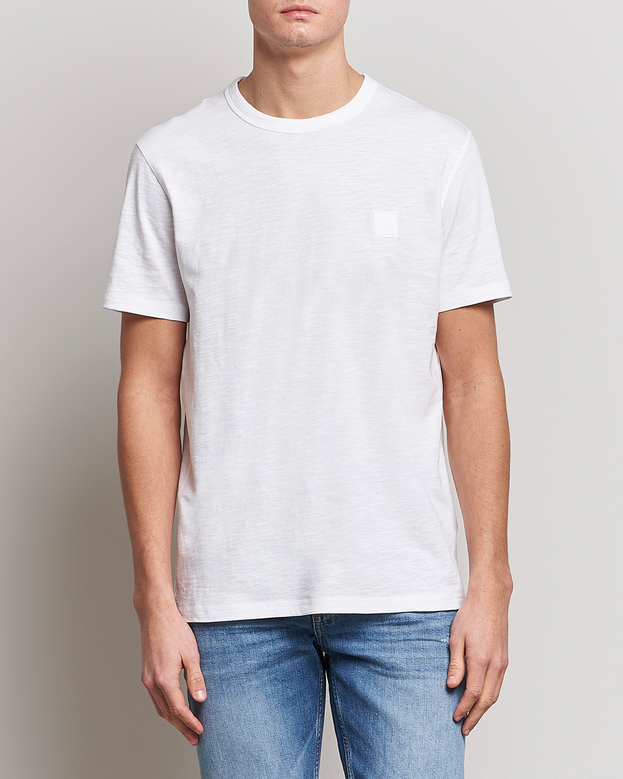 Herre | T-Shirts | BOSS ORANGE | Tegood Slub Crew Neck T-Shirt White