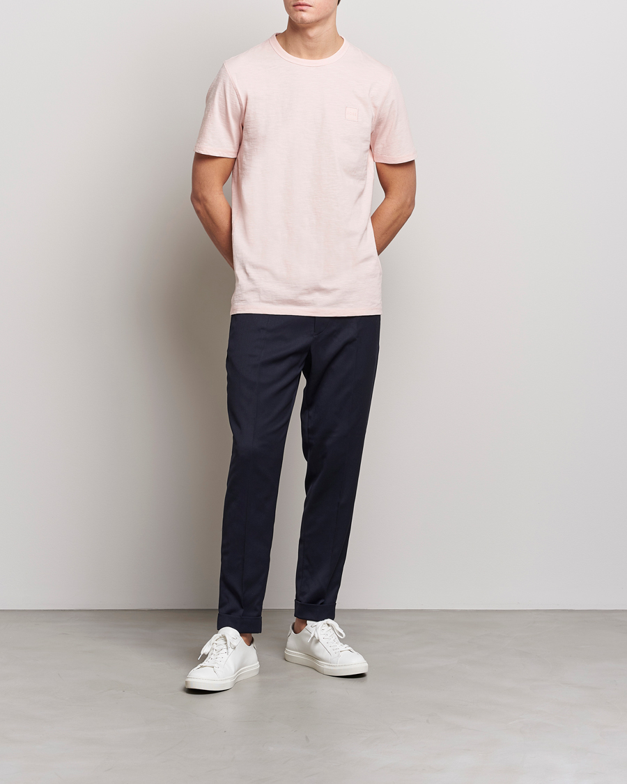 Herre | T-Shirts | BOSS ORANGE | Tegood Slub Crew Neck T-Shirt Open Pink