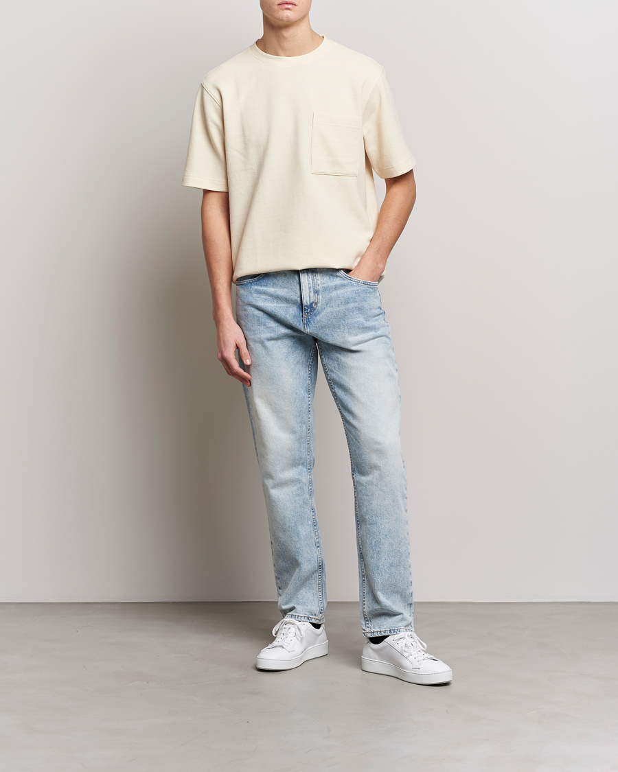 Herre | T-Shirts | BOSS ORANGE | Tempesto Knitted Crew Neck T-Shirt Light Beige