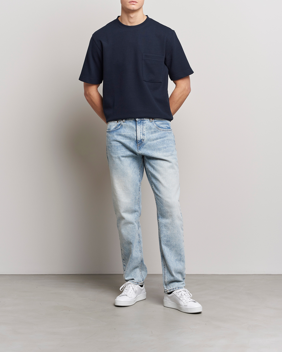 Herre | T-Shirts | BOSS ORANGE | Tempesto Knitted Crew Neck T-Shirt Dark Blue