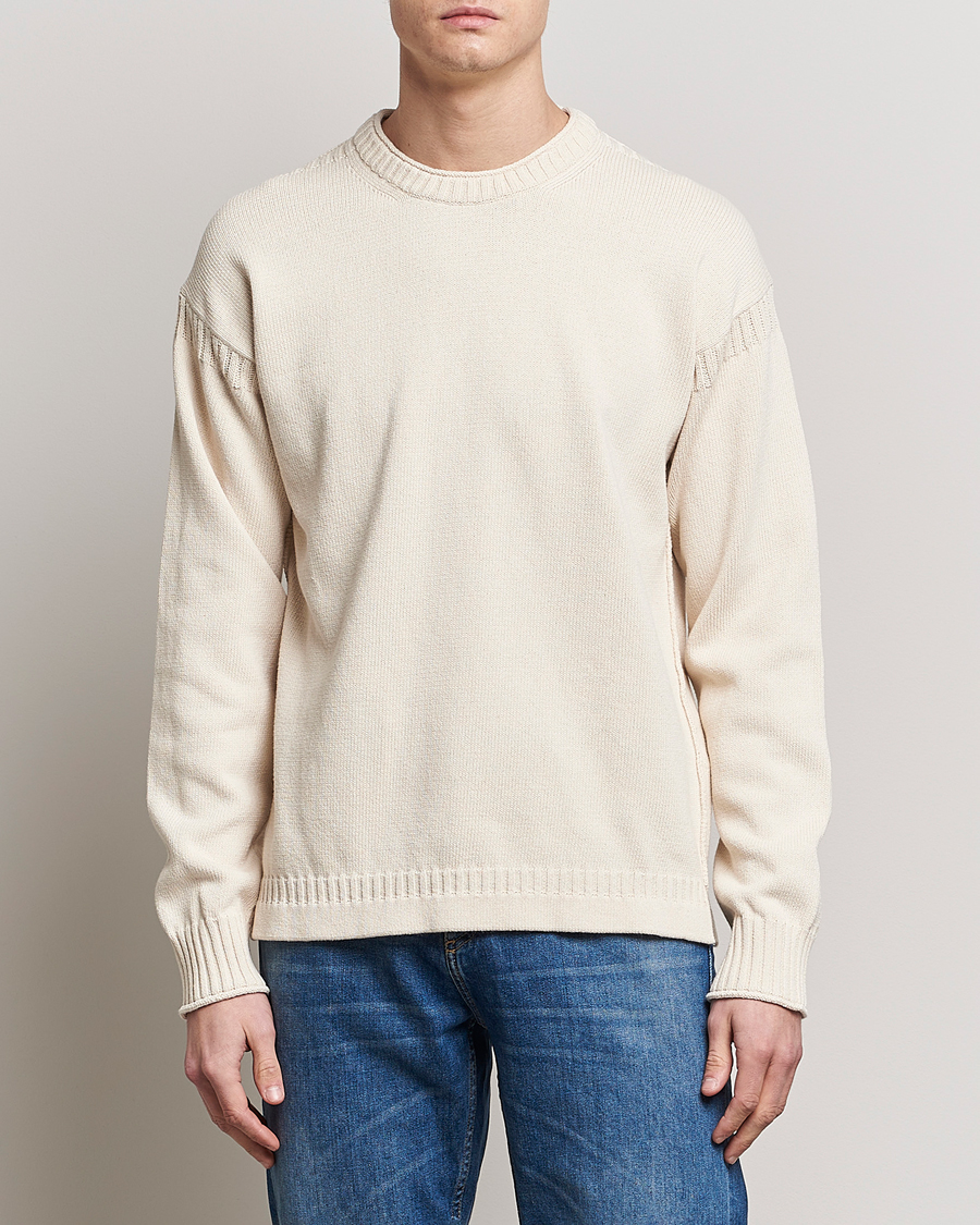 Herre | Trøjer | BOSS ORANGE | Arcott Knitted Sweater Open White
