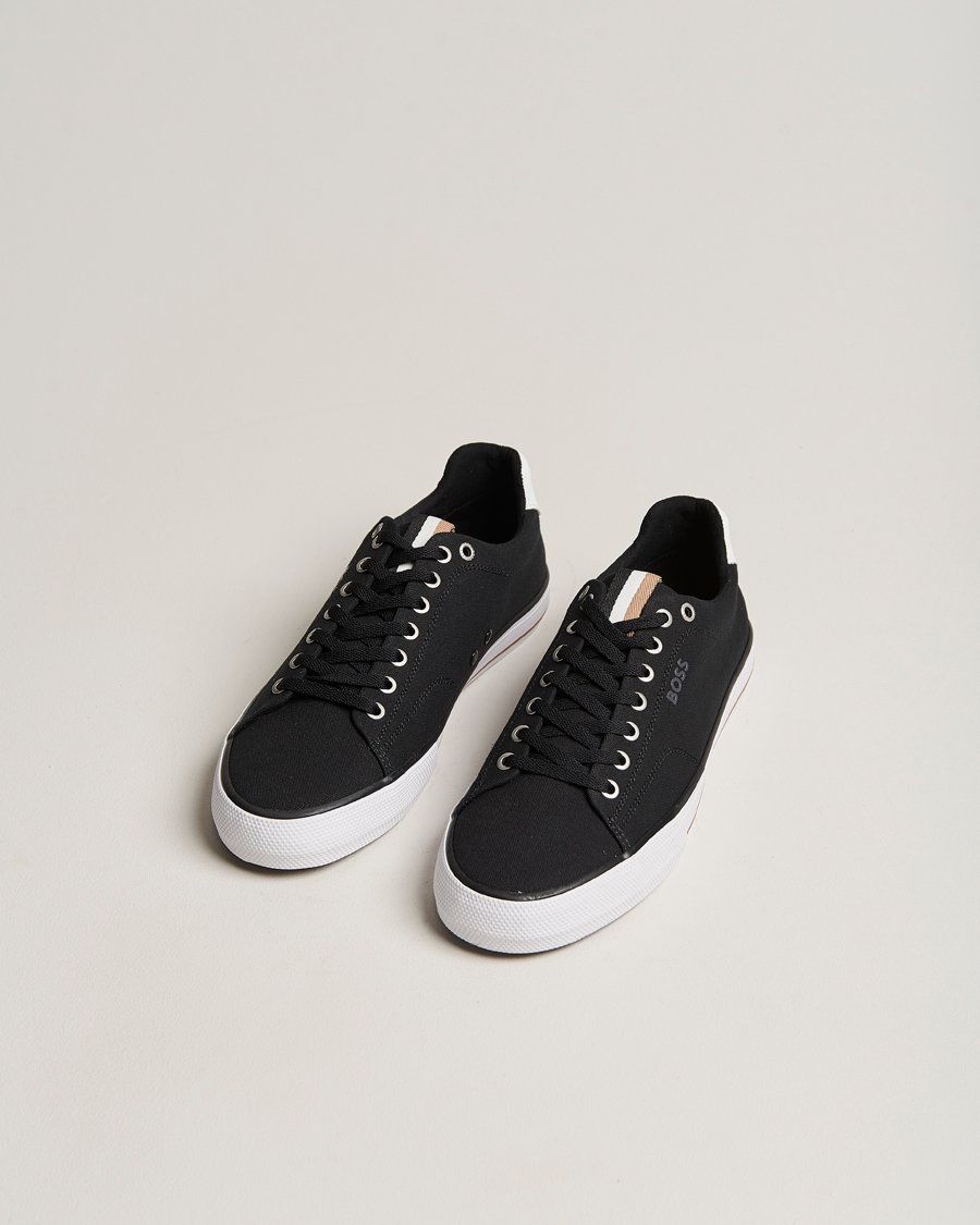 Herre | Sorte sneakers | BOSS BLACK | Aiden Canvas Sneaker Black
