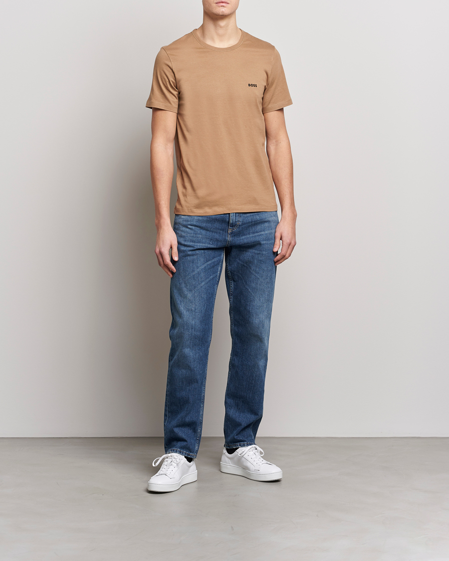 Herre | T-Shirts | BOSS BLACK | 3-Pack Crew Neck T-Shirt Beige/White/Black