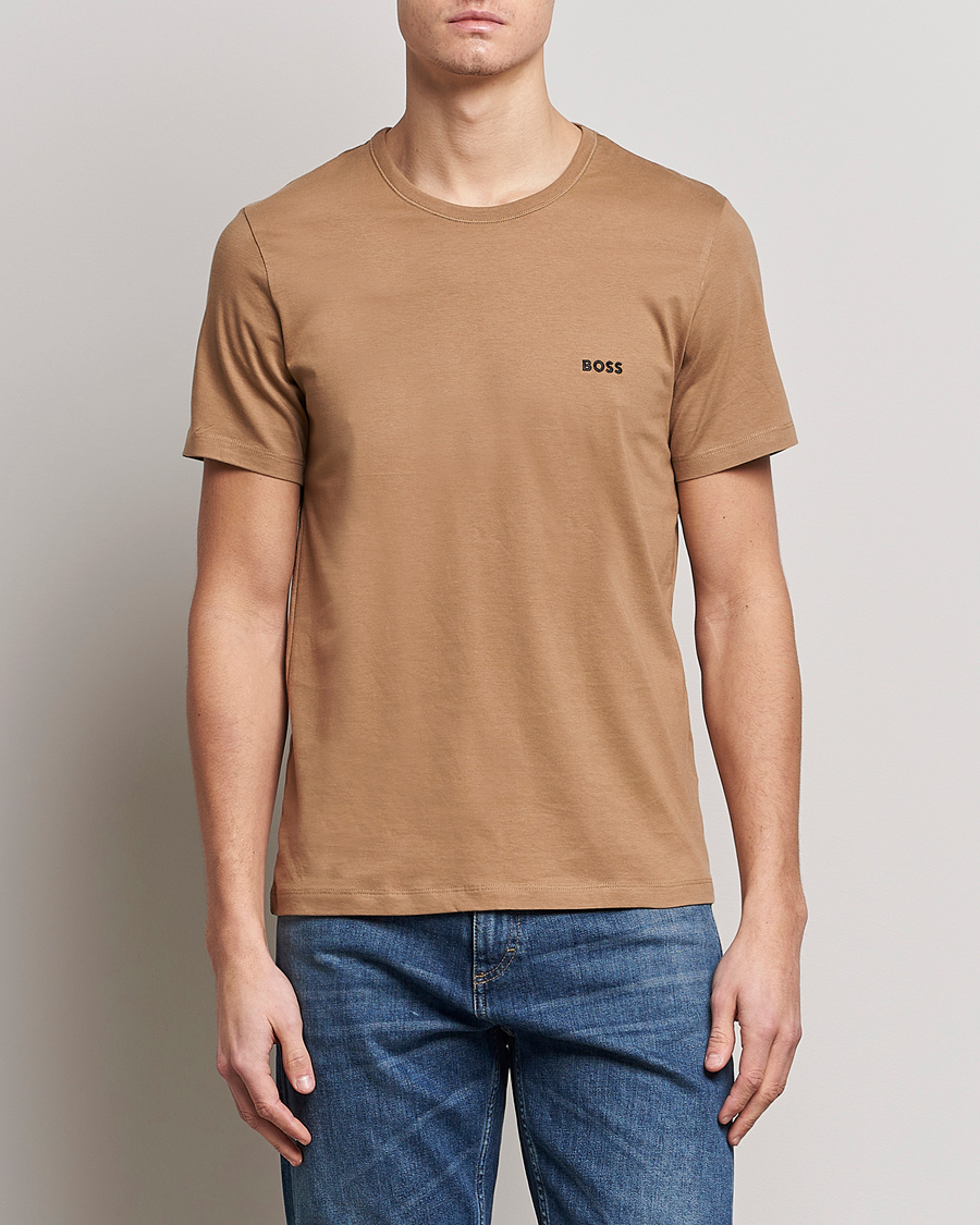 Herre | T-Shirts | BOSS BLACK | 3-Pack Crew Neck T-Shirt Beige/White/Black