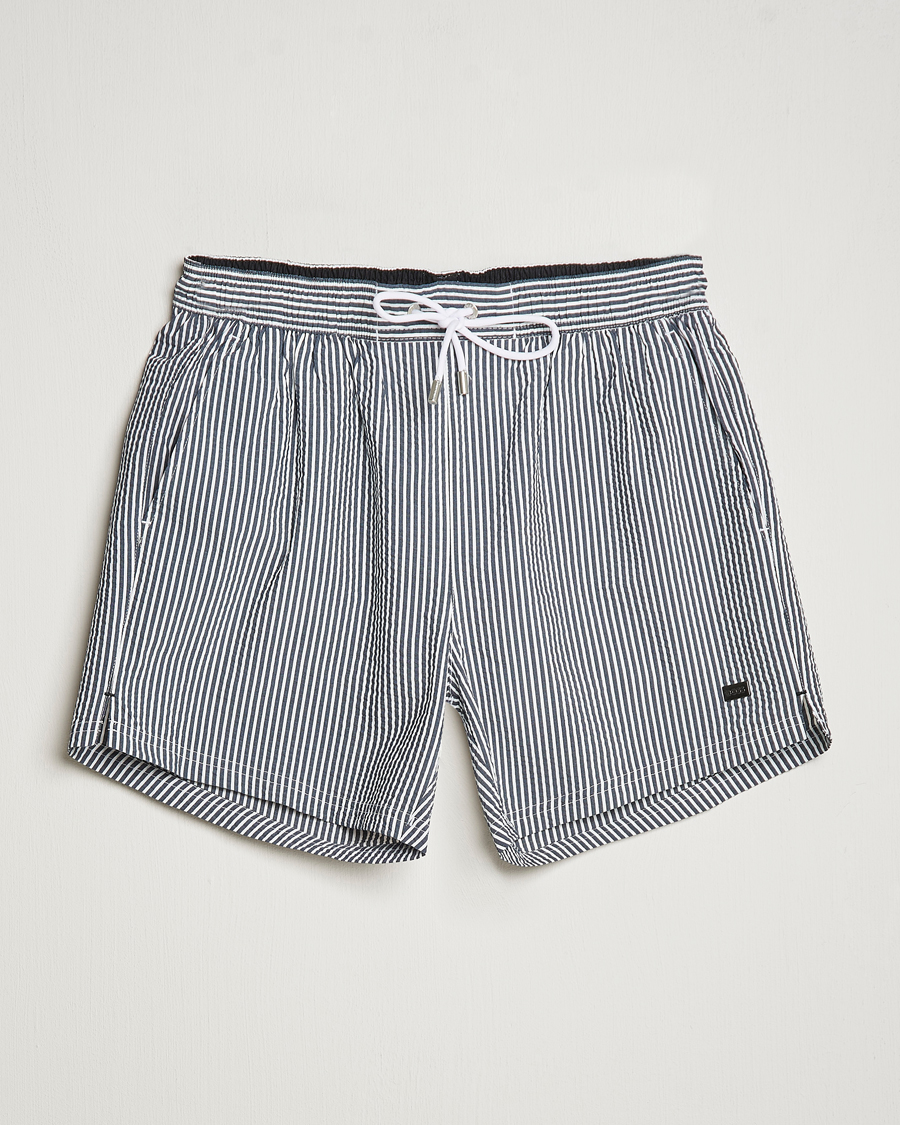 Herre | Badebukser | BOSS BLACK | Velvetfish Seersucker Swimshorts Black/White
