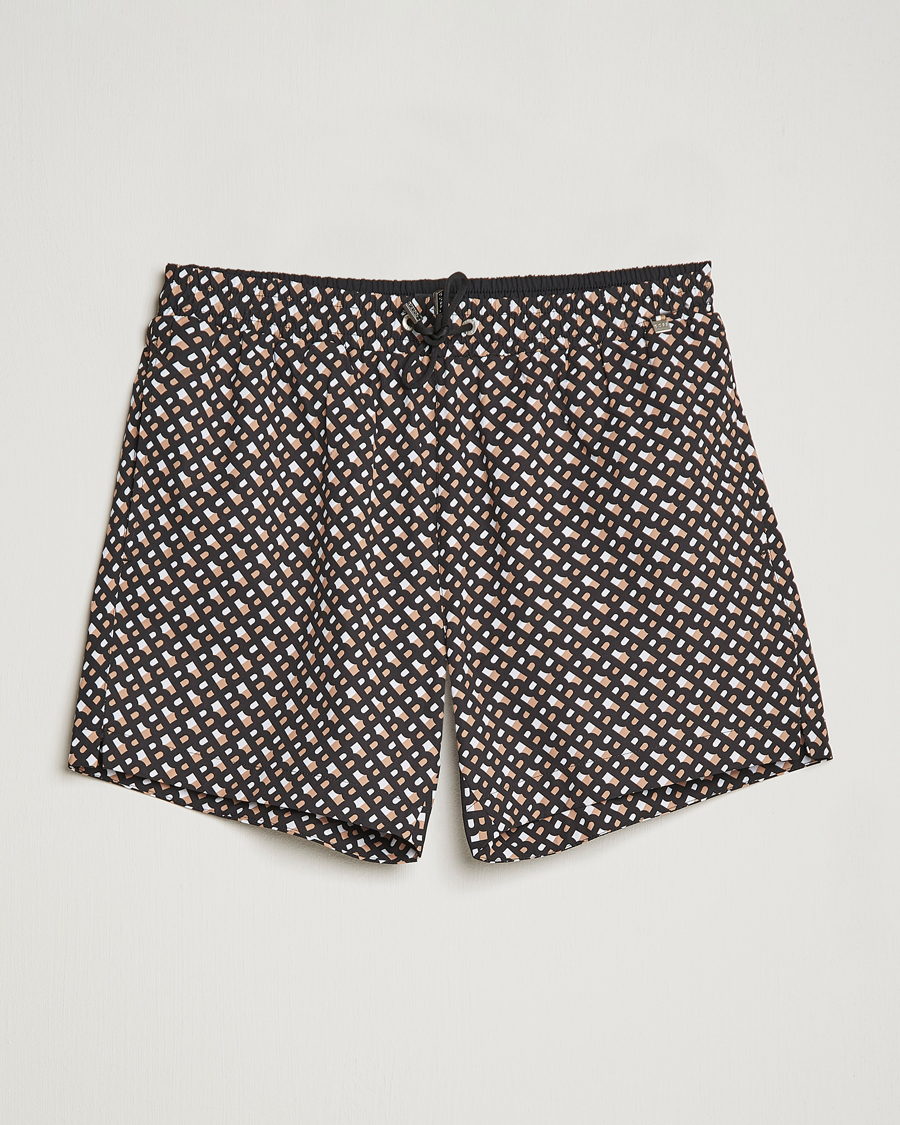 Herre | Badebukser | BOSS BLACK | Manu Monogram Logo Swimshorts Black