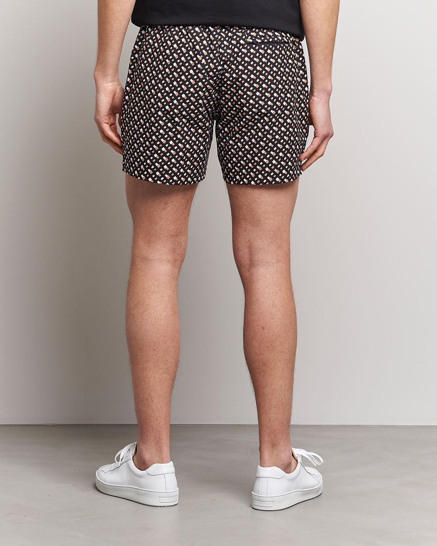 Herre | Badebukser | BOSS BLACK | Manu Monogram Logo Swimshorts Black