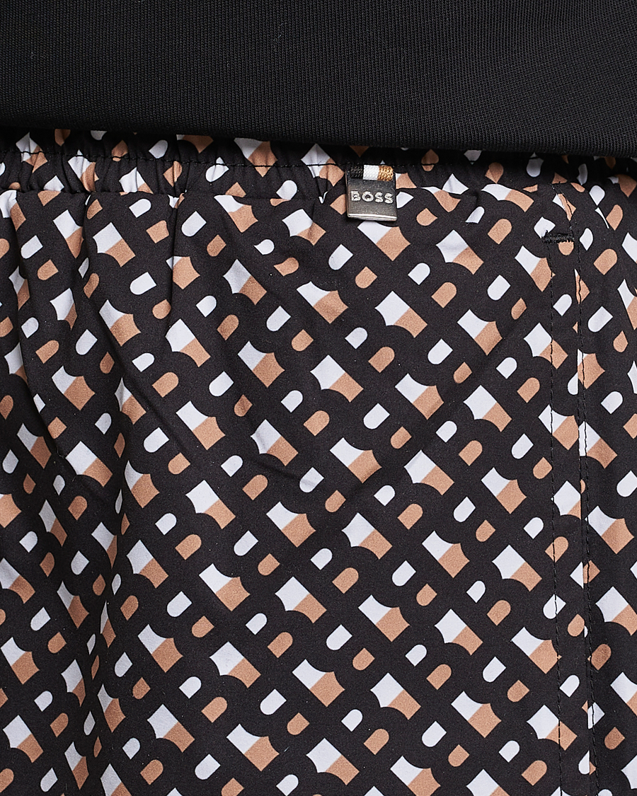 Herre | Badebukser | BOSS BLACK | Manu Monogram Logo Swimshorts Black