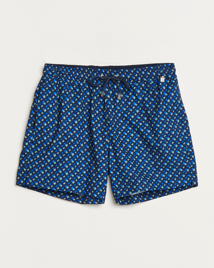 Herre | Badebukser | BOSS BLACK | Manu Monogram Logo Swimshorts Dark Blue