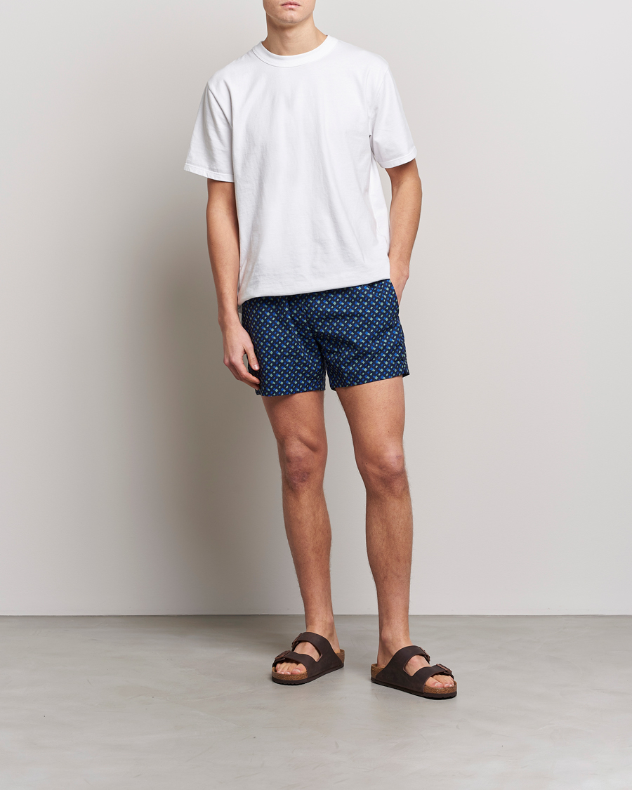 Herre | Badebukser | BOSS BLACK | Manu Monogram Logo Swimshorts Dark Blue