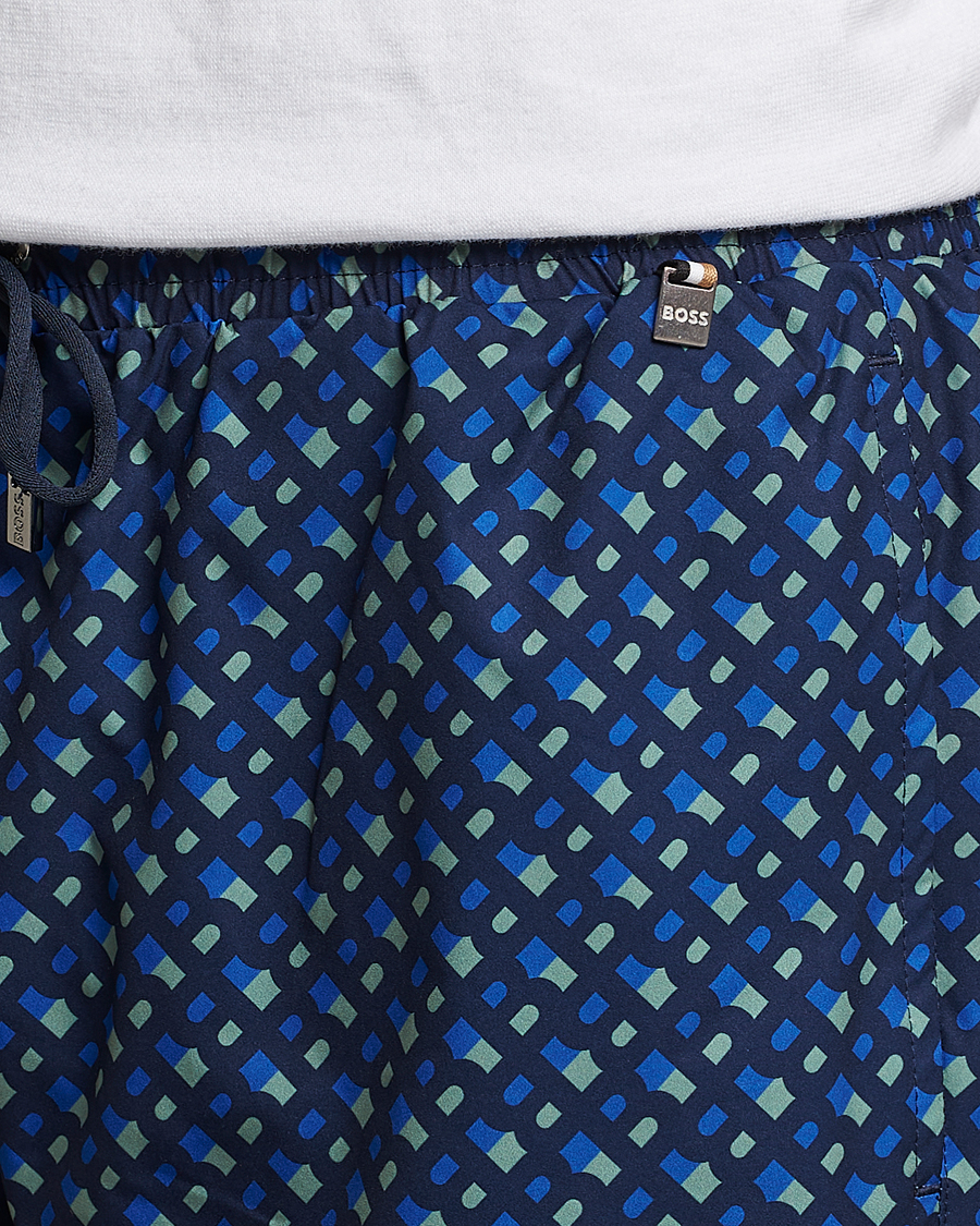 Herre | Badebukser | BOSS BLACK | Manu Monogram Logo Swimshorts Dark Blue