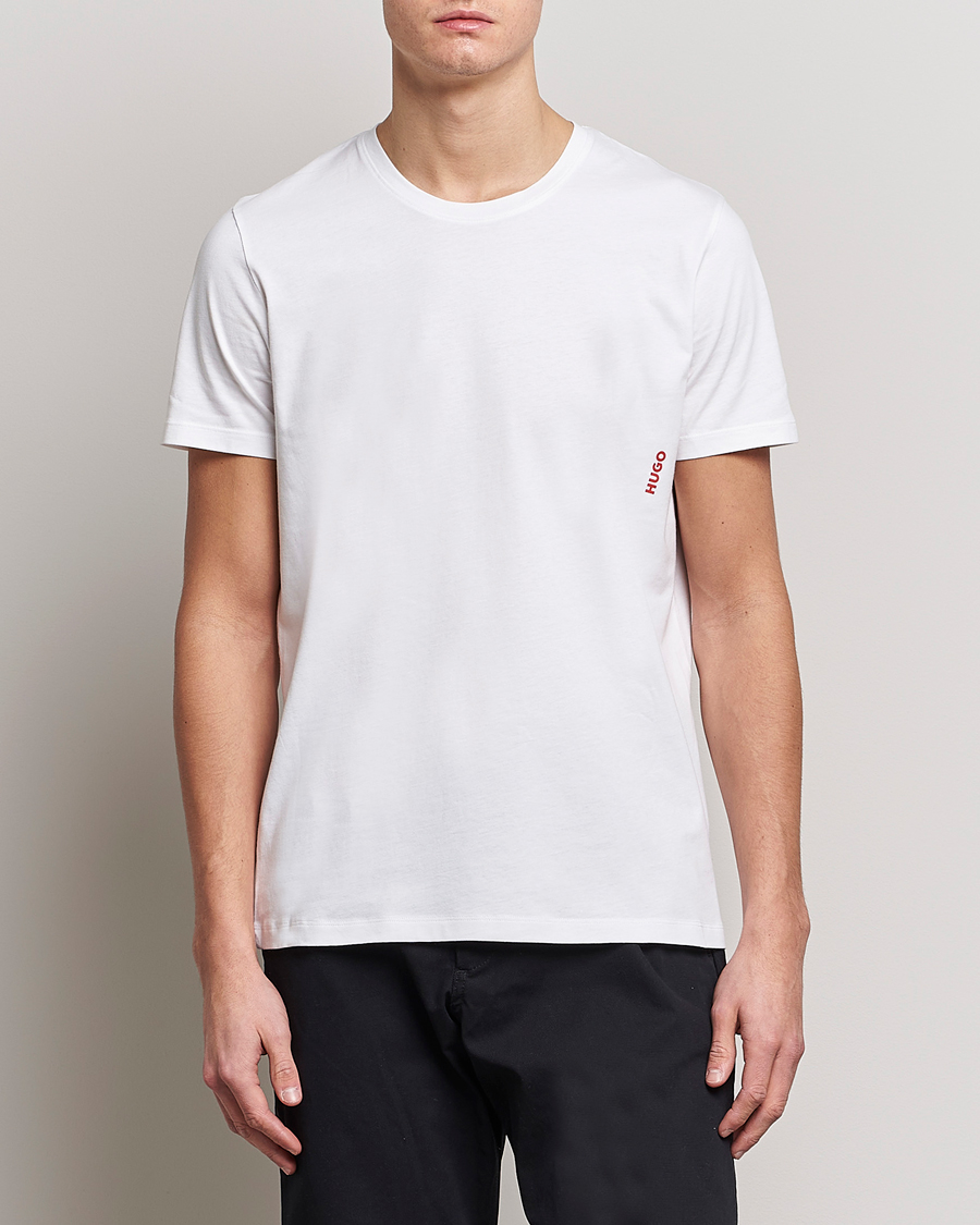 Herre | T-Shirts | HUGO | 2-Pack Logo Crew Neck T-Shirt White
