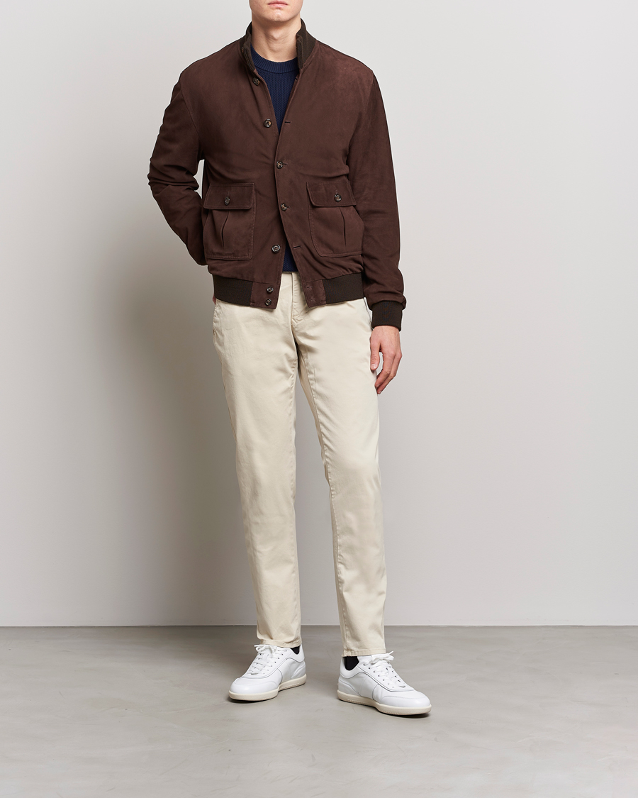 Herre | Bukser | Incotex | Slim Fit Garment Dyed Slacks Off White