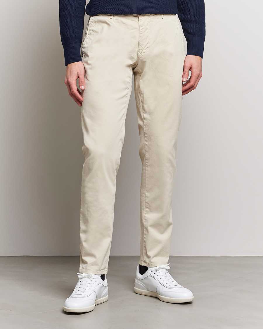 Herre | Bukser | Incotex | Slim Fit Garment Dyed Slacks Off White