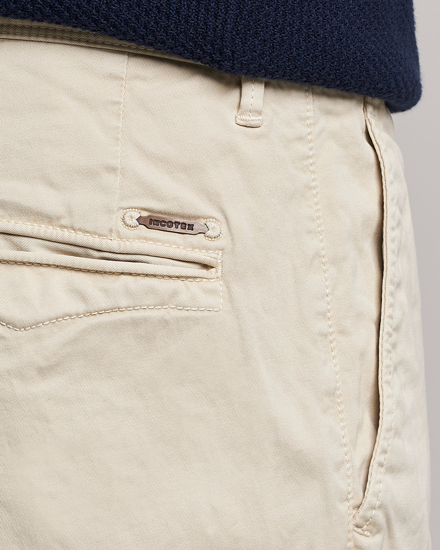 Herre | Bukser | Incotex | Slim Fit Garment Dyed Slacks Off White
