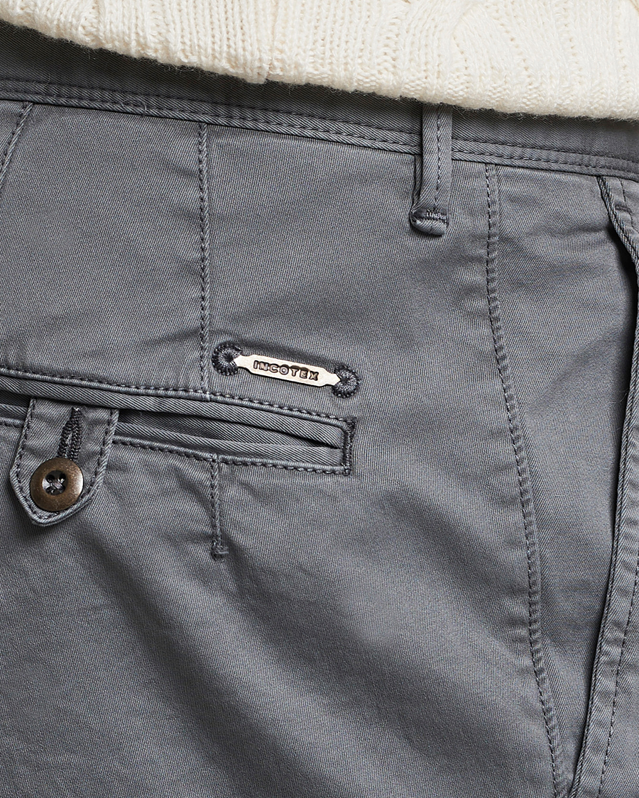 Herre | Bukser | Incotex | Tapered Fit Pleated Slacks Dark Grey