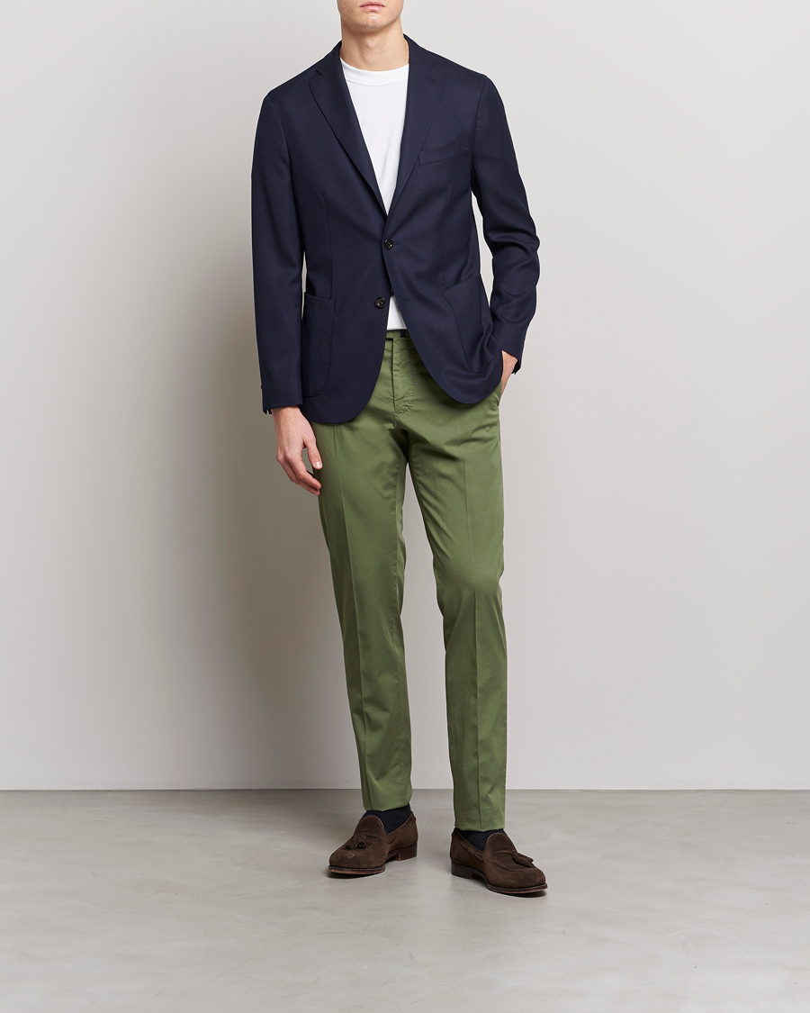 Herre | Bukser | Incotex | Slim Fit Comfort Chinos Olive