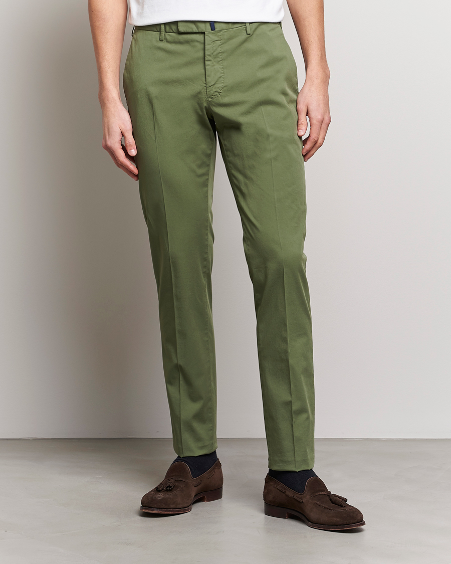 Herre | Bukser | Incotex | Slim Fit Comfort Chinos Olive