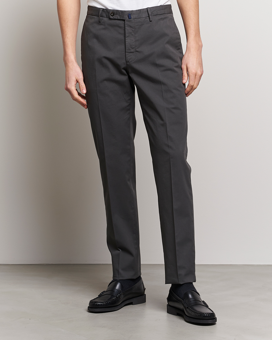 Herre | Bukser | Incotex | Regular Fit Comfort Chinos Charcoal