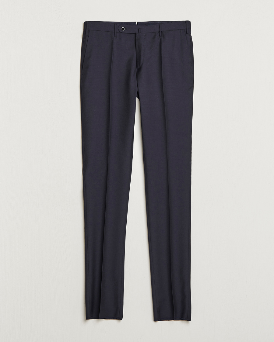 Herre | Bukser | Incotex | Slim Fit Tropical Wool Trousers Navy