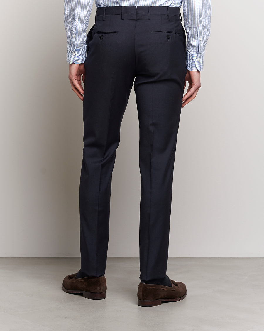Herre | Bukser | Incotex | Slim Fit Tropical Wool Trousers Navy
