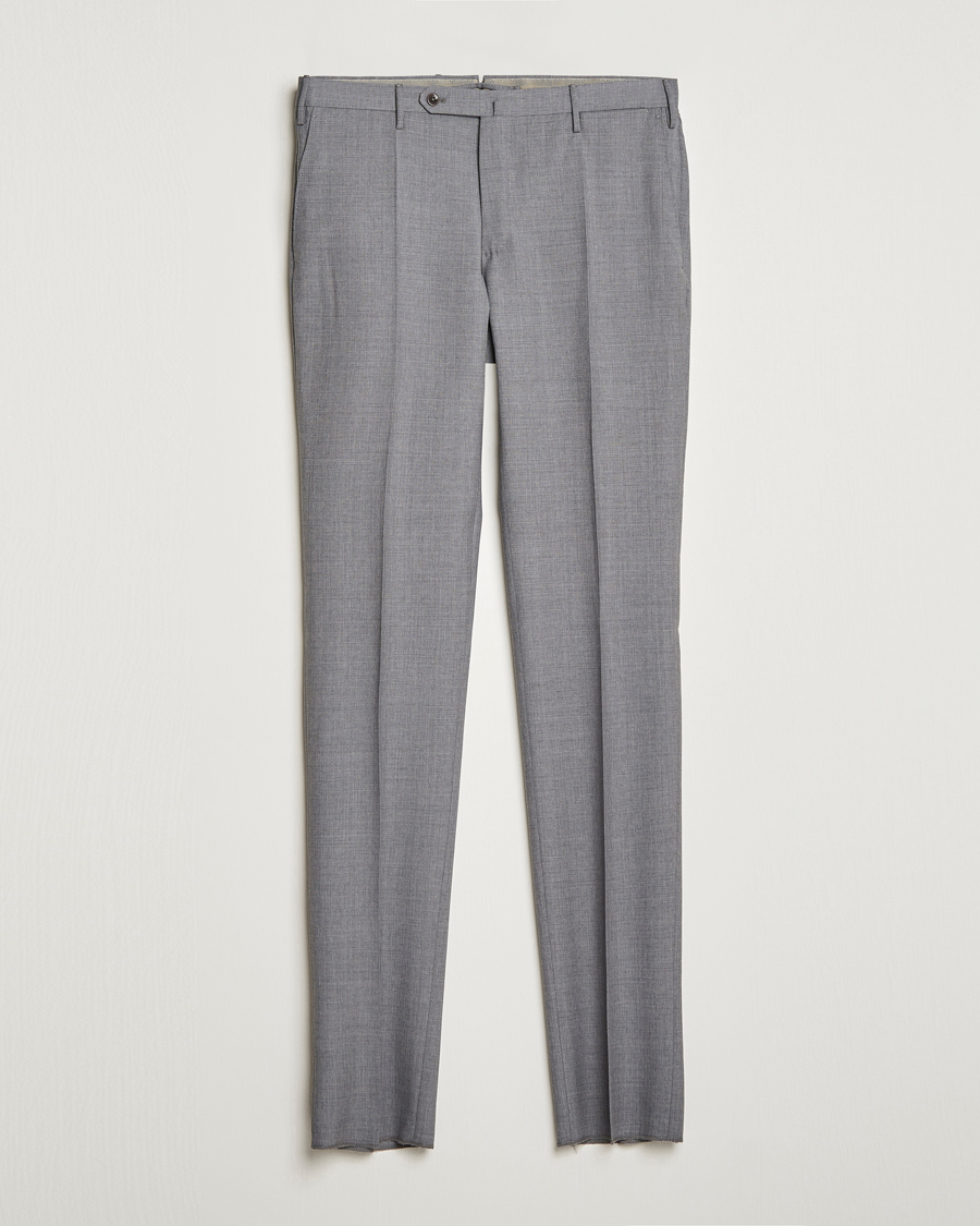 Herre | Bukser | Incotex | Slim Fit Tropical Wool Trousers Light Grey