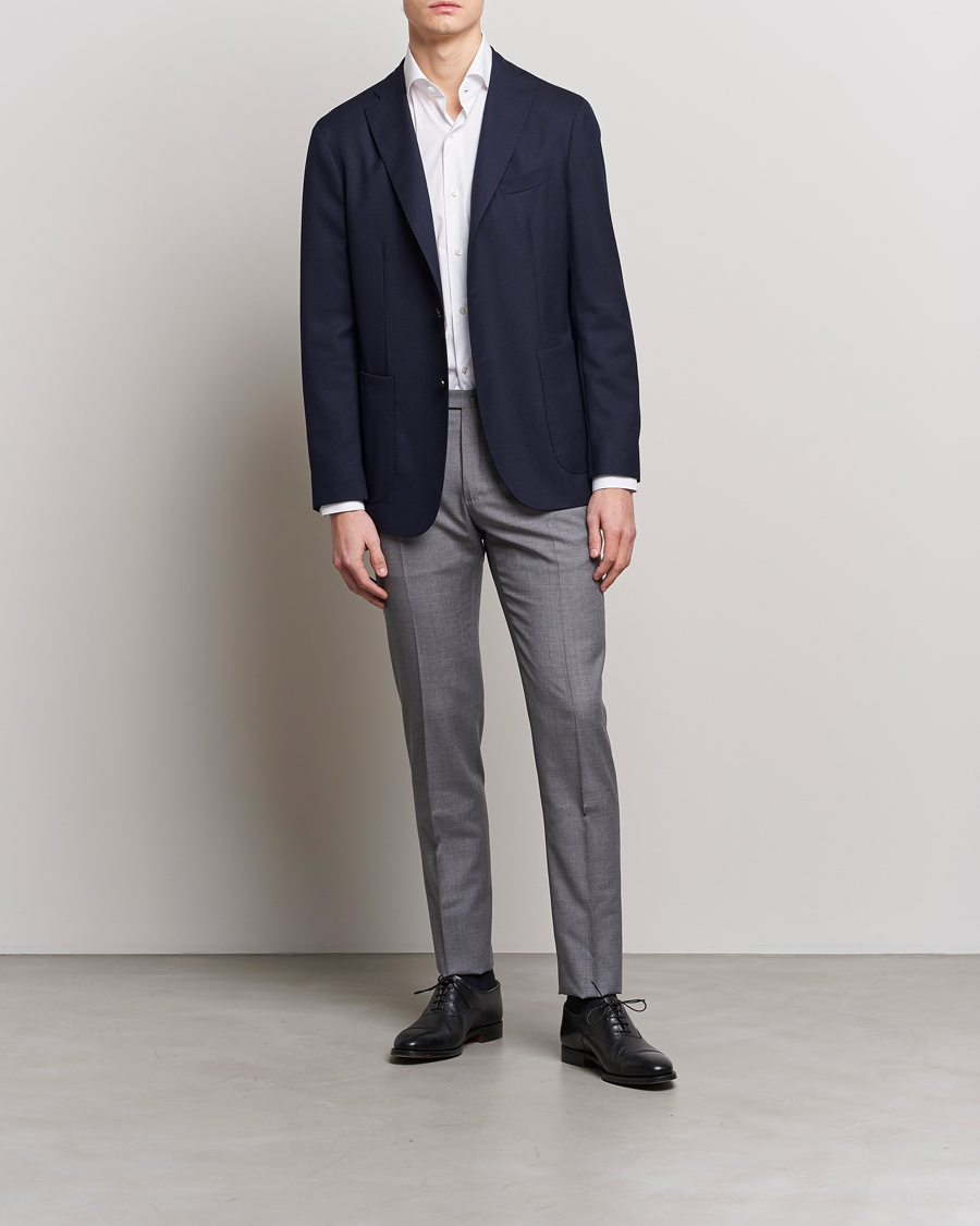 Herre | Bukser | Incotex | Slim Fit Tropical Wool Trousers Light Grey
