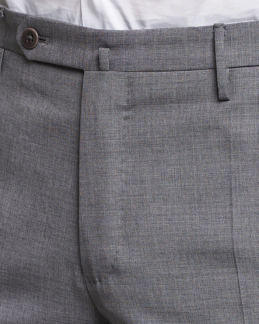 Herre | Bukser | Incotex | Slim Fit Tropical Wool Trousers Light Grey