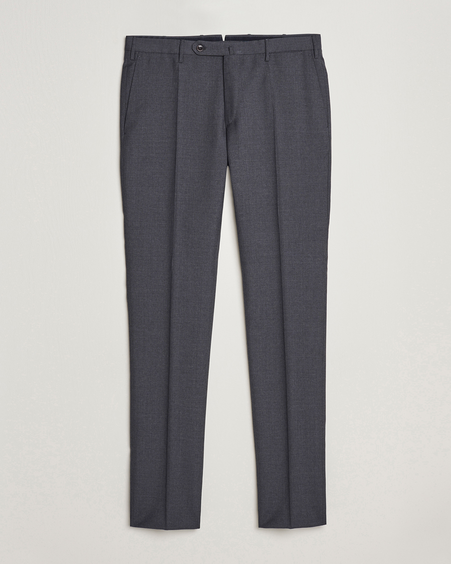 Herre | Bukser | Incotex | Slim Fit Tropical Wool Trousers Dark Grey
