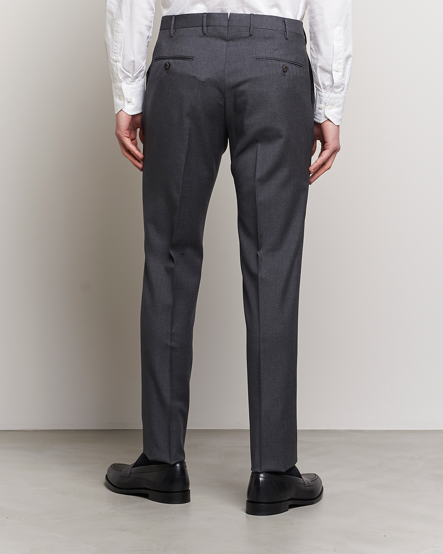 Herre | Bukser | Incotex | Slim Fit Tropical Wool Trousers Dark Grey