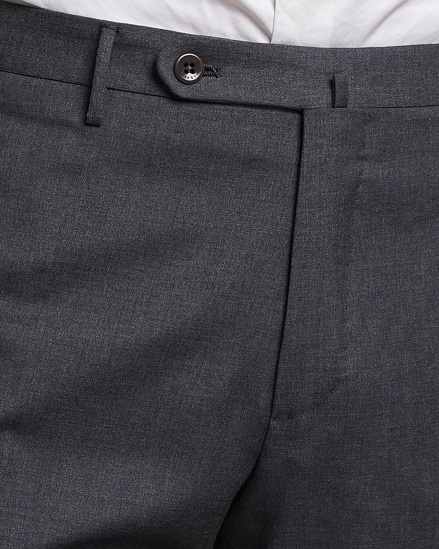 Herre | Bukser | Incotex | Slim Fit Tropical Wool Trousers Dark Grey