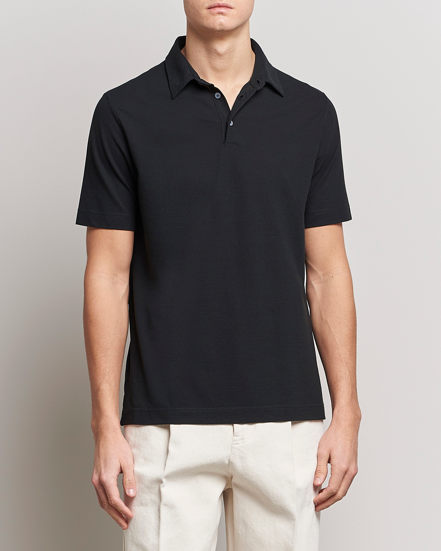 Herre | Tøj | Zanone | Ice Cotton Polo Black